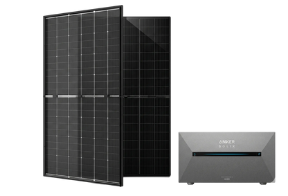 Plug & Play Zonnepaneel Set + batterij  (1 Paneel – 450Wp DC  – 5° Hellingshoek) incl. Betonblokken & Slimme Monitoring