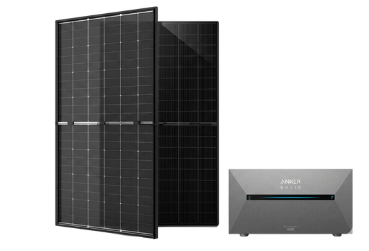 Plug & Play Zonnepaneel Set + batterij  (1 Paneel – 450Wp DC  – 5° Hellingshoek) incl. Betonblokken & Slimme Monitoring